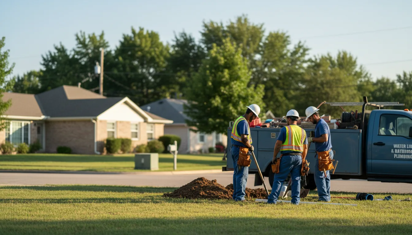 Residential water line and bathroom plumbing service in Jay, OK
